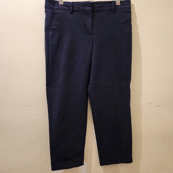 LOFT The Rivera Slim Mid Rise Ankle Length Pants Navy Size 10 - Picture 1 of 5